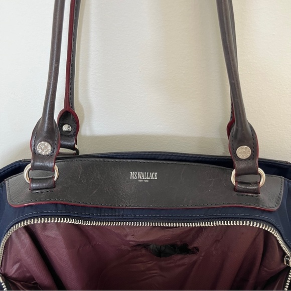 MZ Wallace Large Navy Handbag *Flawed* - Picture 6 of 11